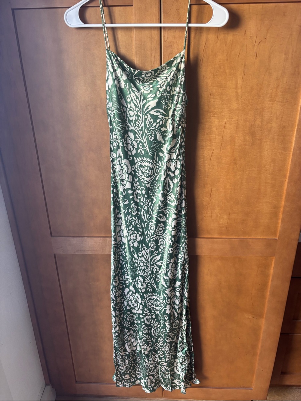 Zara Green Floral Slip Dress xs